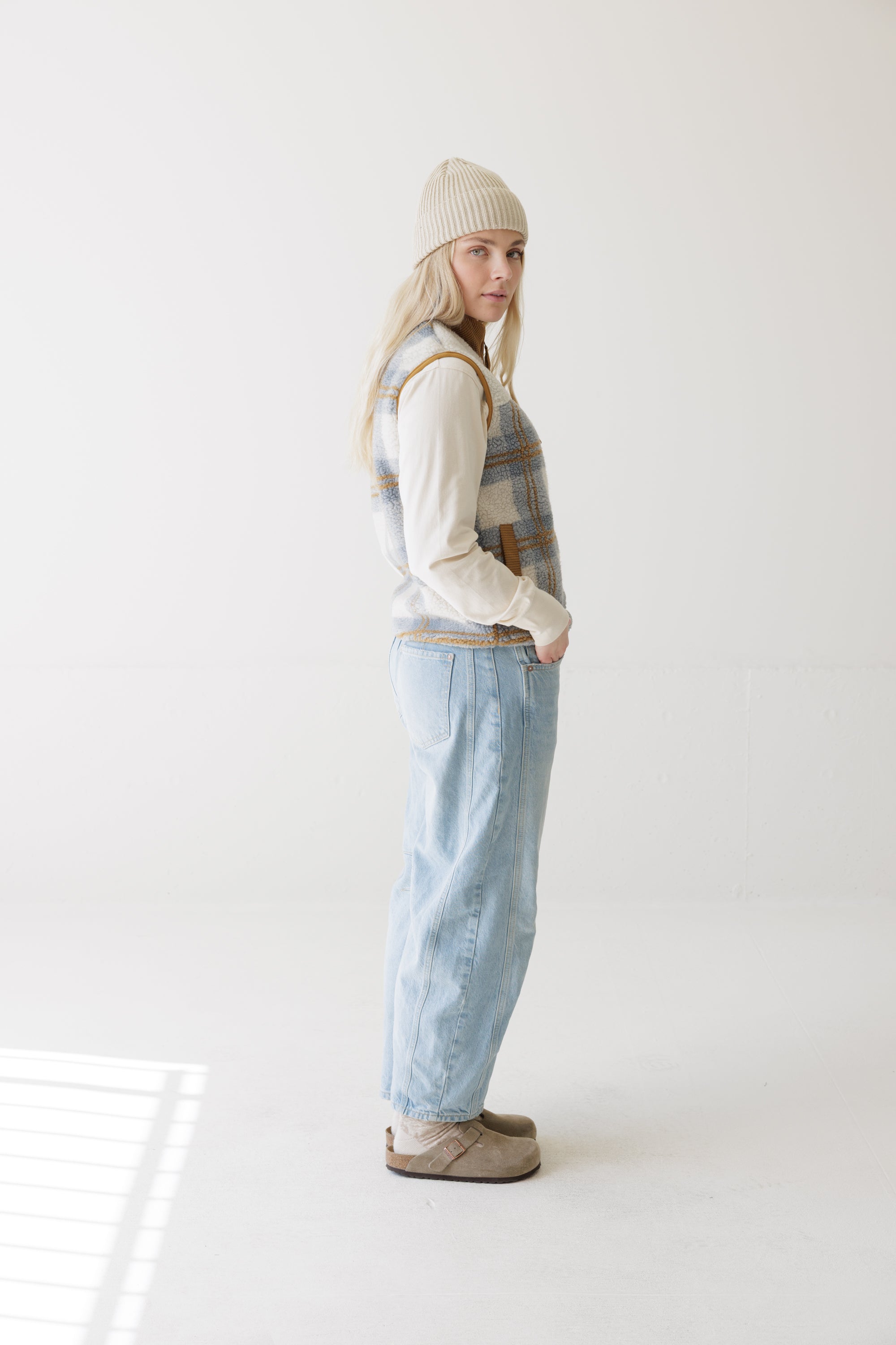 Ozette Horizon Plaid Zip-up Fleece Vest