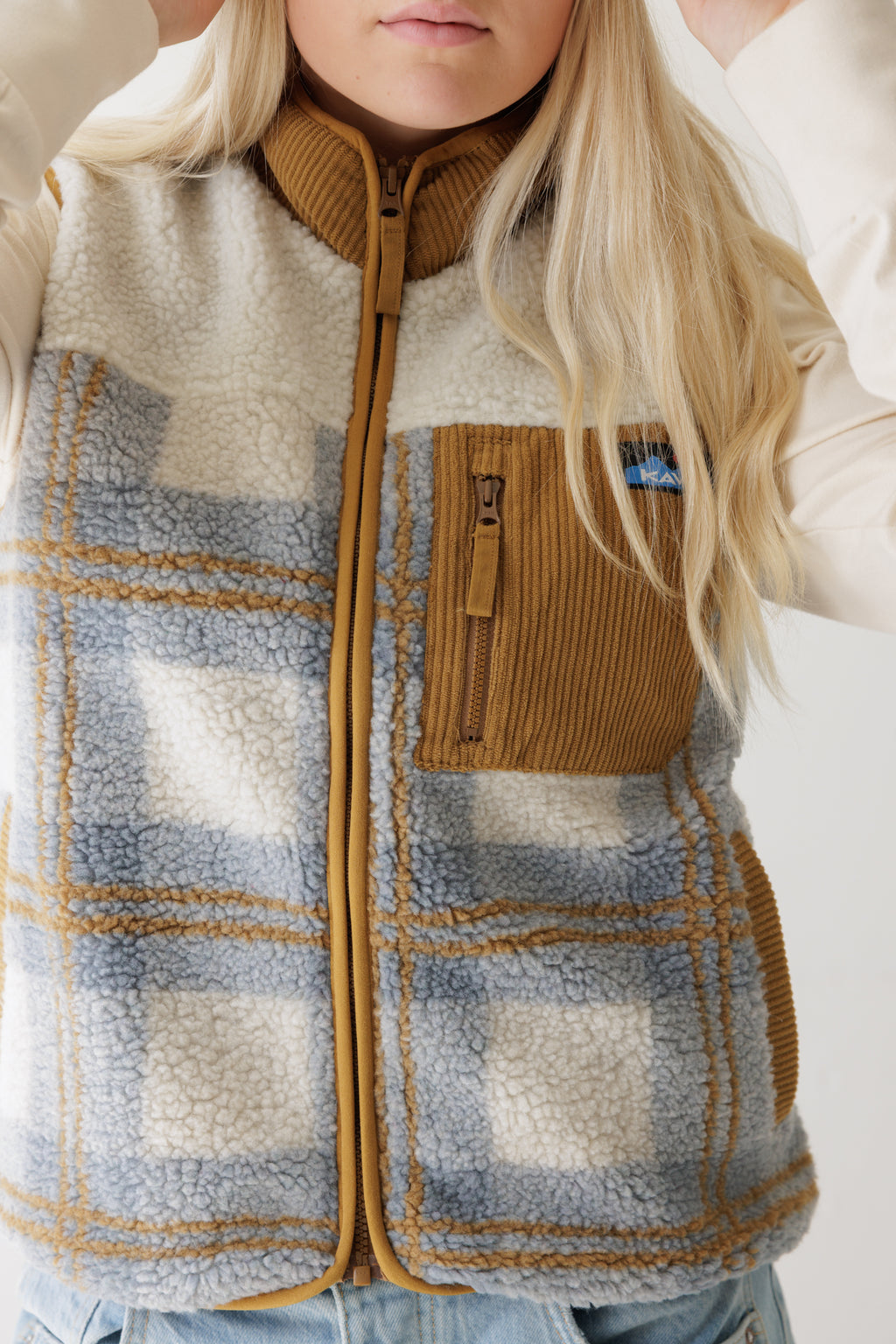 Ozette Horizon Plaid Zip-up Fleece Vest