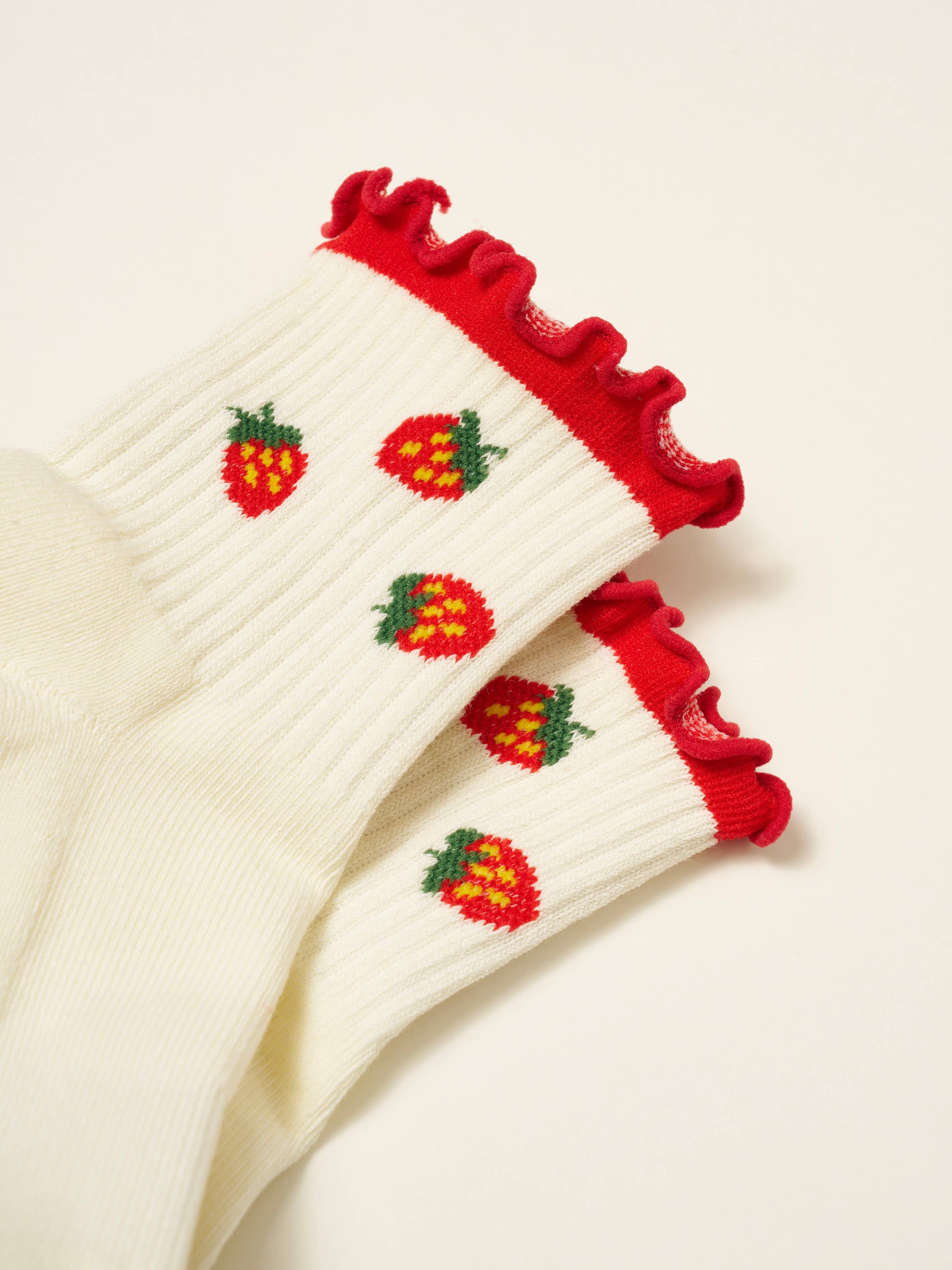 Strawberry Ruffle Grip Pilates Sock