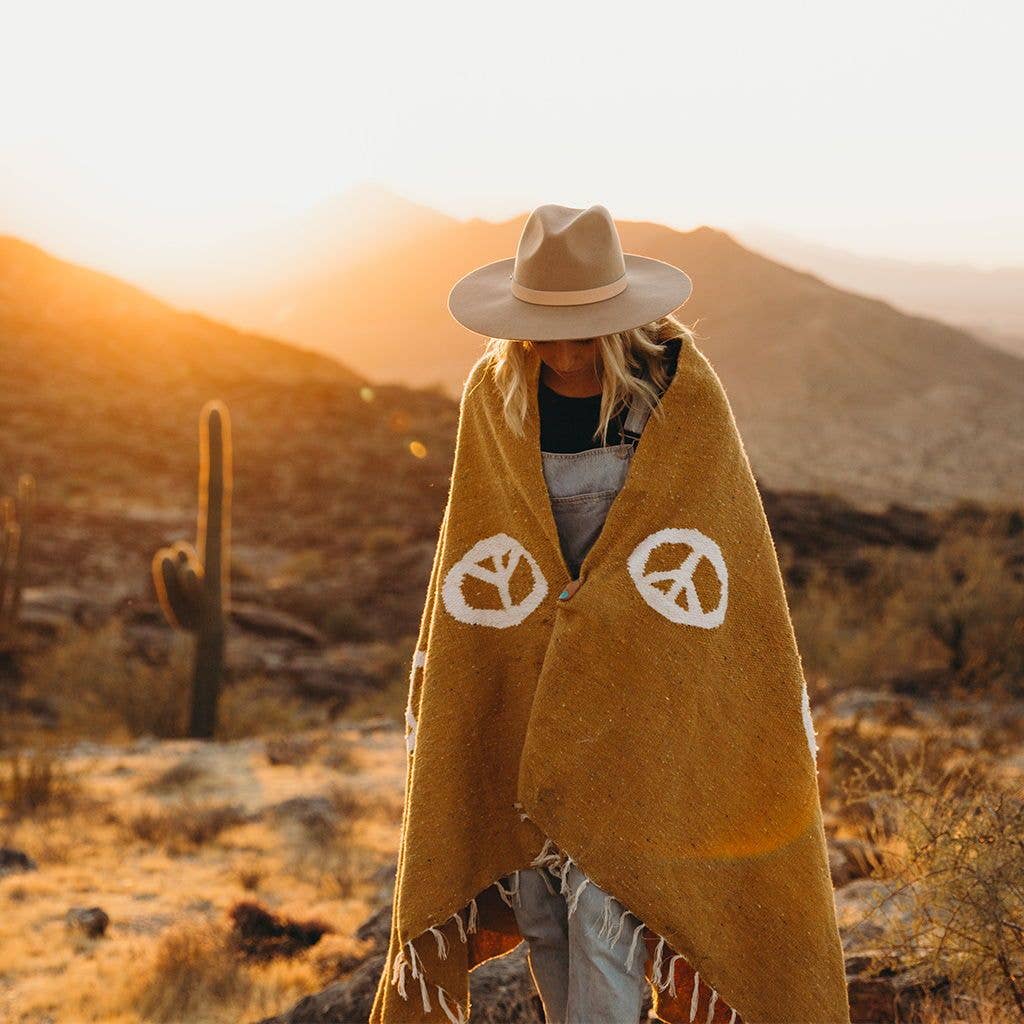 Handwoven Throw Blanket | Peace | Recycled
