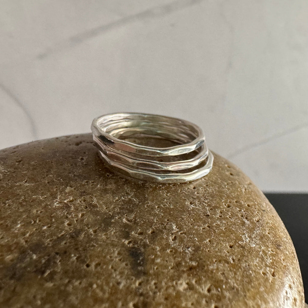 Hammered Sterling Silver Stacking Rings