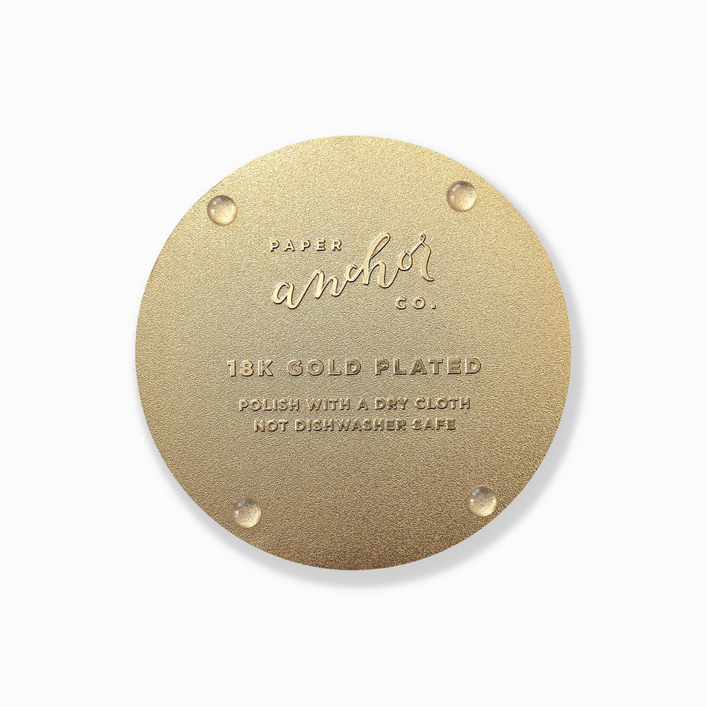 Vibrant Flora Gold Drink Coasters