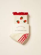 Strawberry Ruffle Grip Pilates Sock