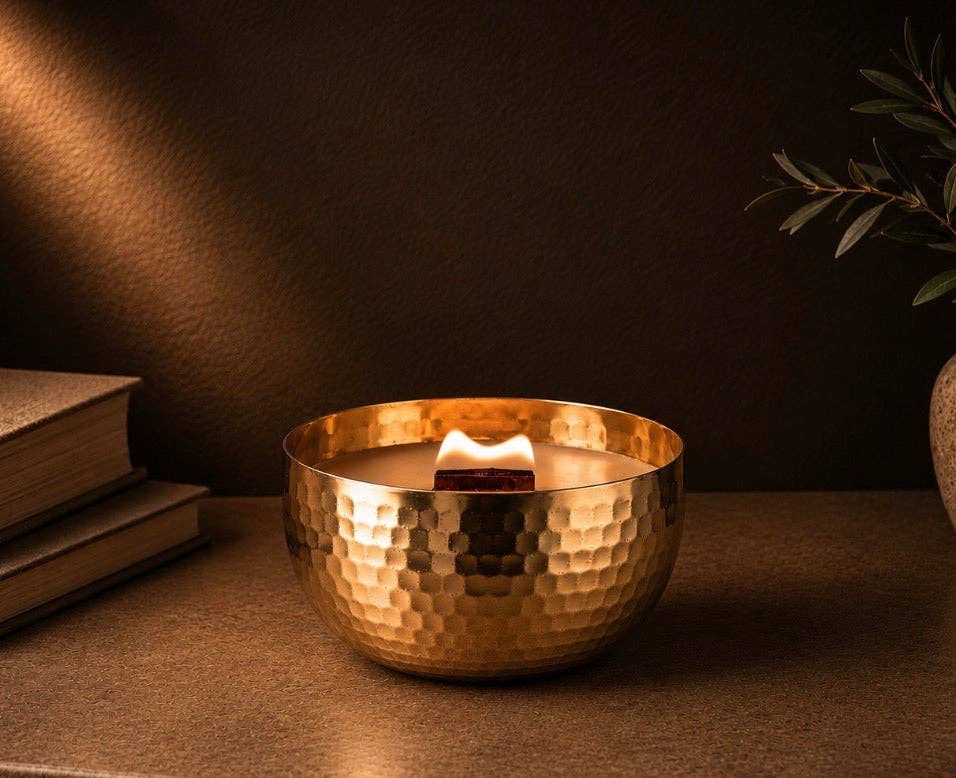 Juniper & Balsam Fir-Solid Brass 14oz Pure Soy Candle