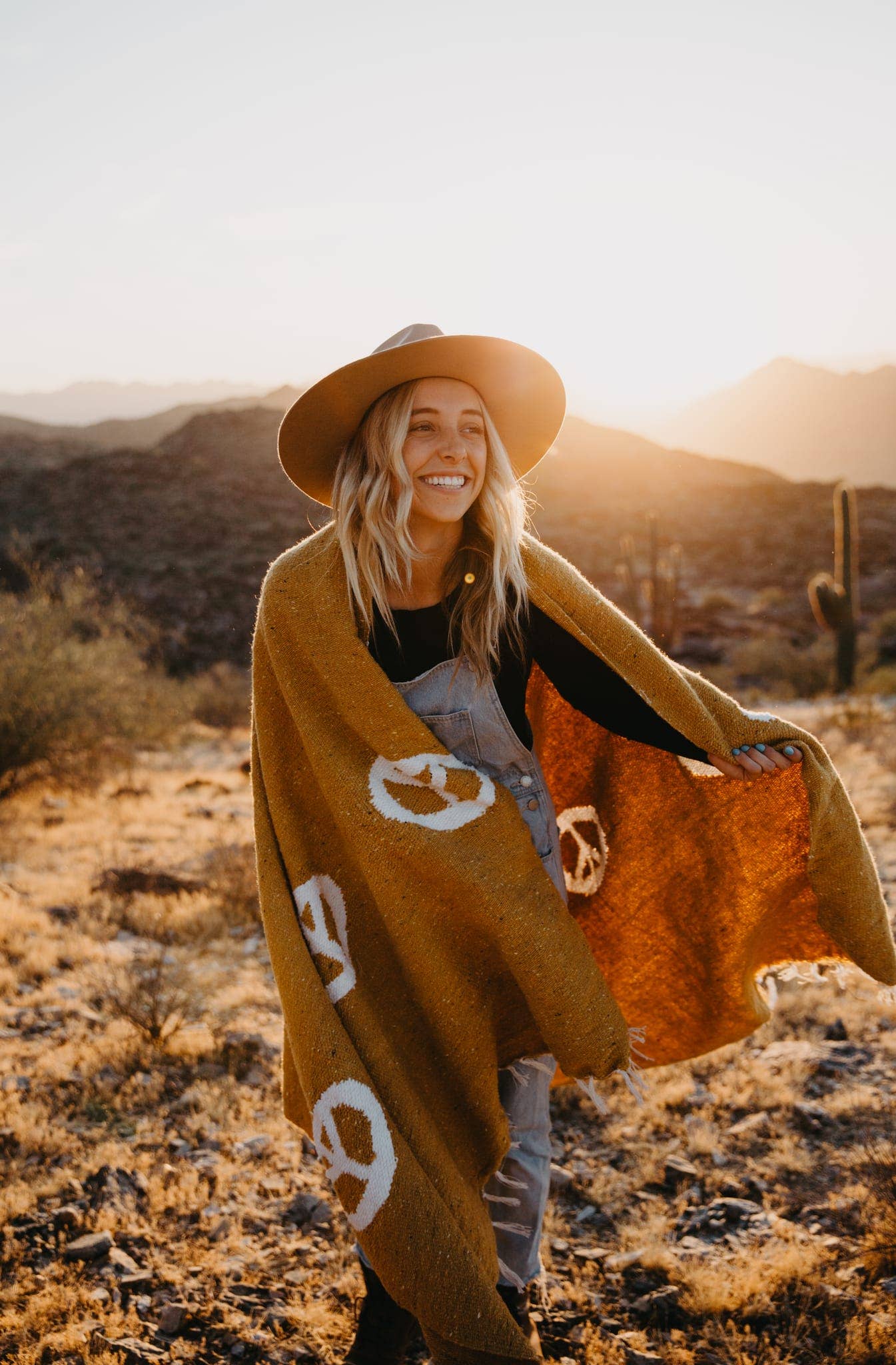 Handwoven Throw Blanket | Peace | Recycled