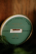 Juniper & Balsam Fir-Solid Brass 14oz Pure Soy Candle