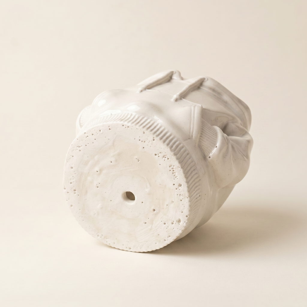 Hoodie Planter, Gypsum White 4"