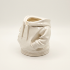 Hoodie Planter, Gypsum White 4"