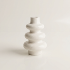 Stacked Bubble 3-Tier Vase, Gypsum White 5"