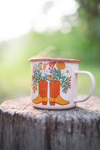 Western Bloom Enamel Mug 16oz