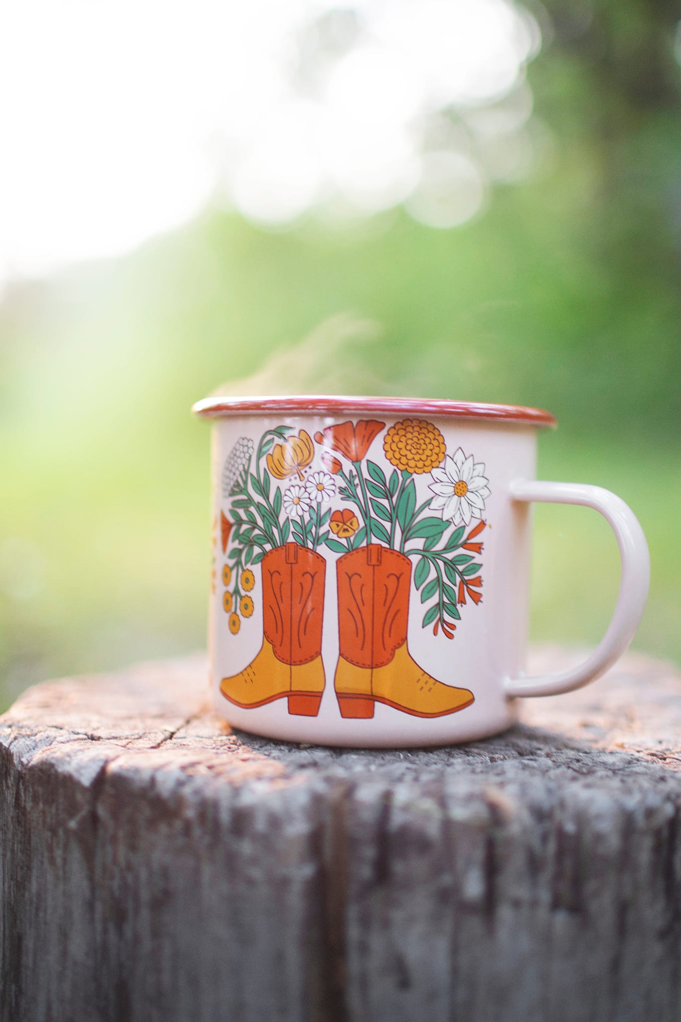 Western Bloom Enamel Mug 16oz