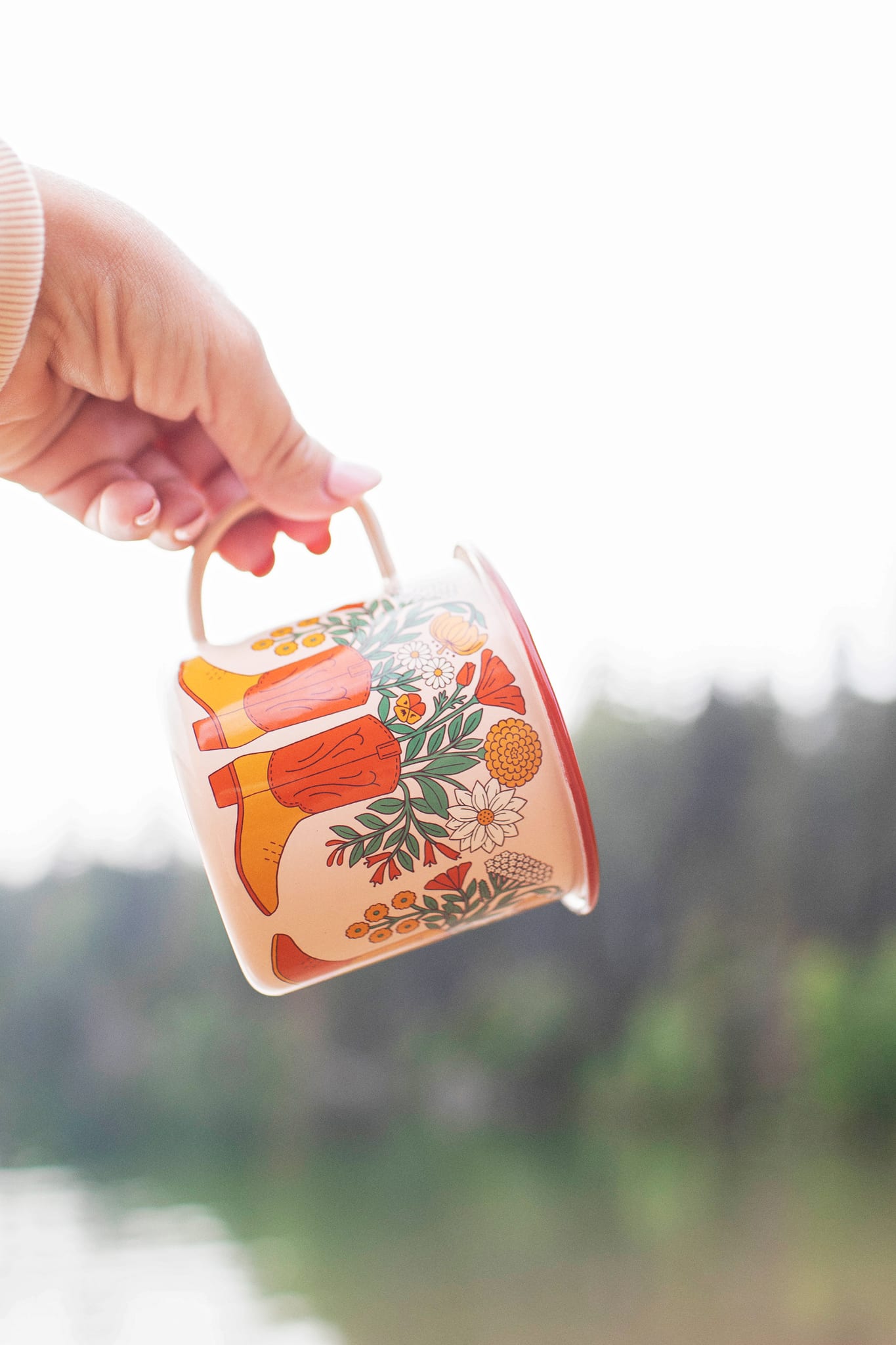 Western Bloom Enamel Mug 16oz